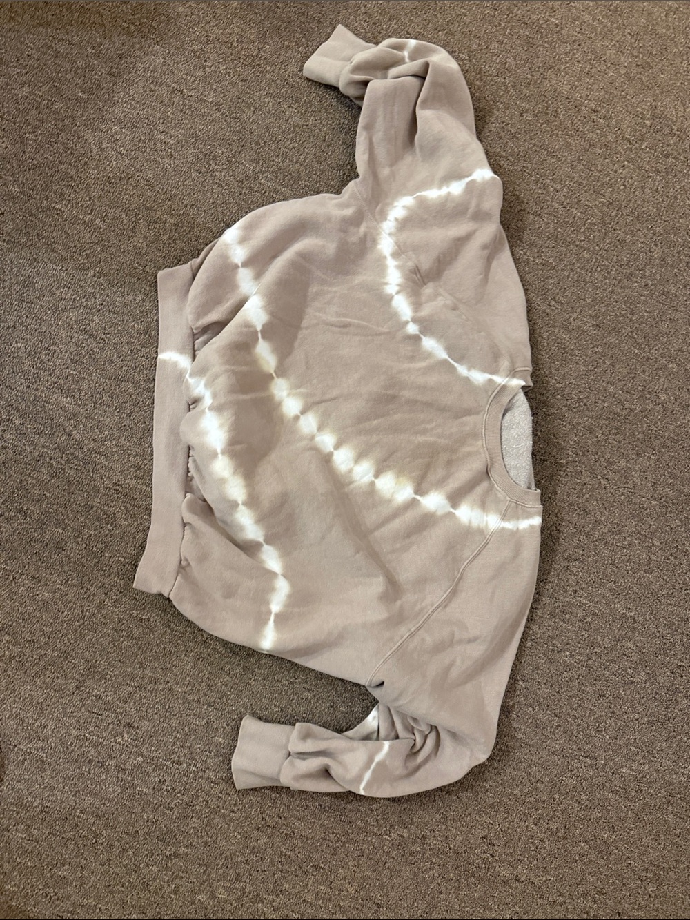 Tie-Dye Crewneck Crop Sweatshirt - Taupe